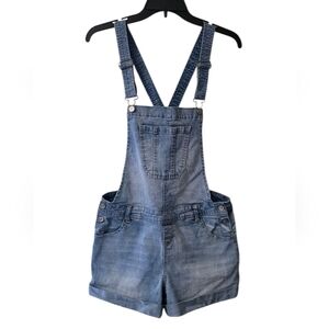 Wallflower Denim Stretch High Rise Shortalls Overalls Juniors Size Large